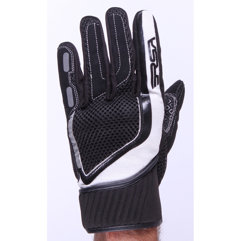 Kesztyű motorkerékpár RSA Sneaker fekete-fehér akcióhoz kiárusítás