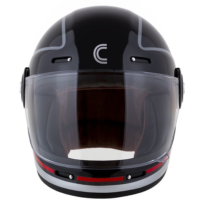 Cassida Fibre Jawa Sport teljes arcvédős motoros sisak fekete-ezüst-piros 2 - II. minőség