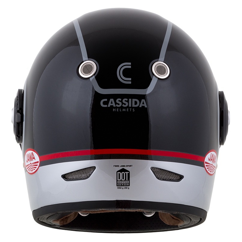 Cassida Fibre Jawa Sport teljes arcvédős motoros sisak fekete-ezüst-piros 2 - II. minőség