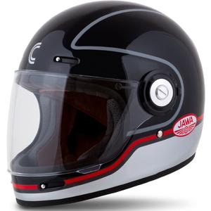 Cassida Fibre Jawa Sport teljes arcvédős motoros sisak fekete-ezüst-piros 2 - II. minőség