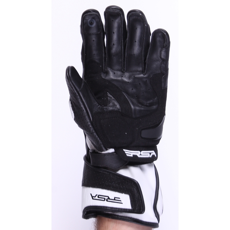 Kesztyűk motorkerékpár RSA Colorado fekete-fehér értékesítéshez kiárusítás