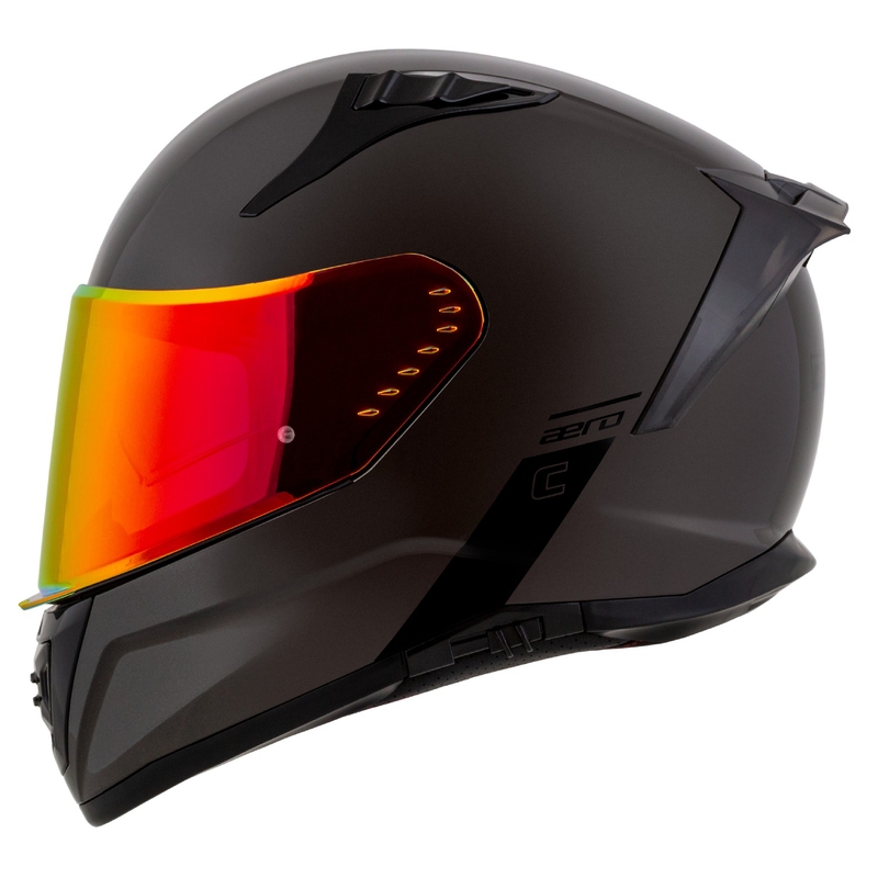 Cassida Aero Super Mono teljes arcmaszkos motoros sisak, fényes fekete króm-fekete - II. minőség