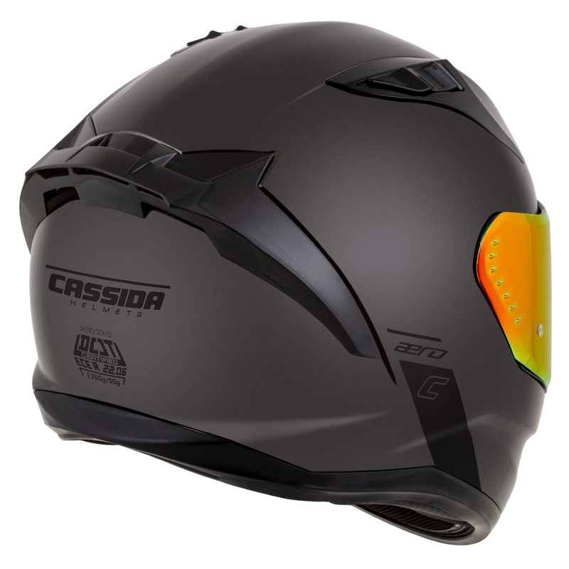 Cassida Aero Super Mono teljes arcmaszkos motoros sisak, fényes fekete króm-fekete - II. minőség