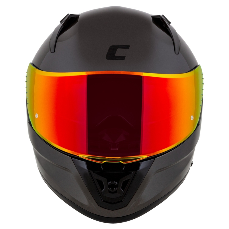 Cassida Aero Super Mono teljes arcmaszkos motoros sisak, fényes fekete króm-fekete - II. minőség