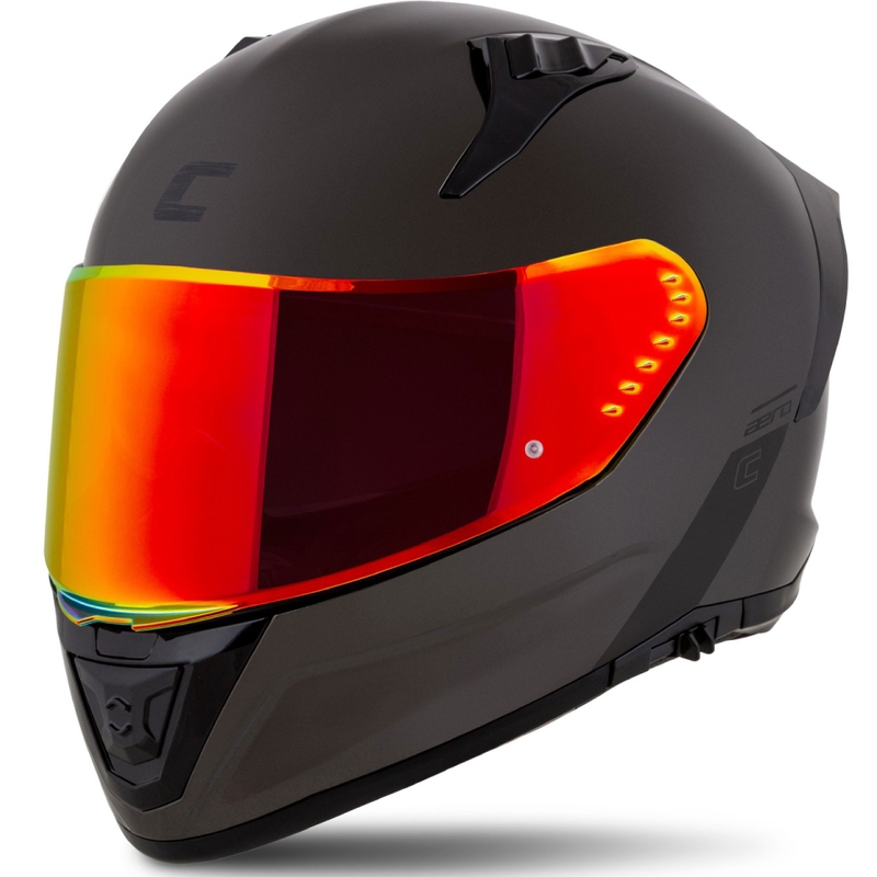 Cassida Aero Super Mono teljes arcmaszkos motoros sisak, fényes fekete króm-fekete - II. minőség