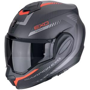 Scorpion EXO-TECH EVO CARBON COSY hátrahajtható állú bukósisak matt fekete-piros - II. minőség