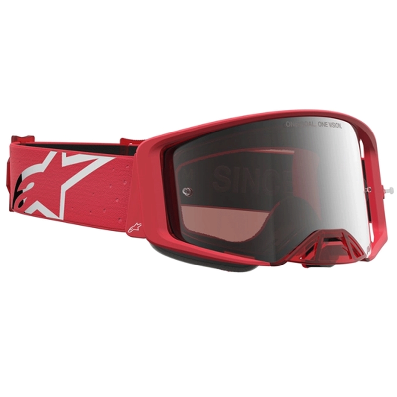 Motokrosové brýle Alpinestars Supertech Vesta fluo červeno-chromové