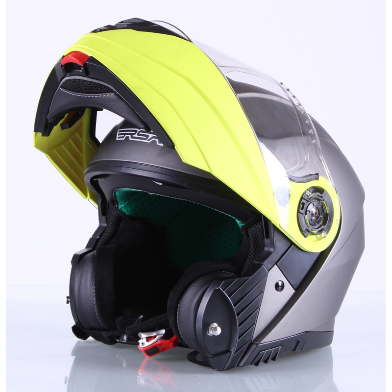 Billenő sisak motorkerékpár RSA Titanos szürke-fluo sárga eladó kiárusítás