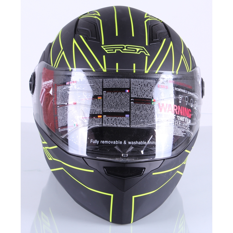 Integrált motoros sisak RSA Kerület fekete-fluo sárga akció kiárusítás