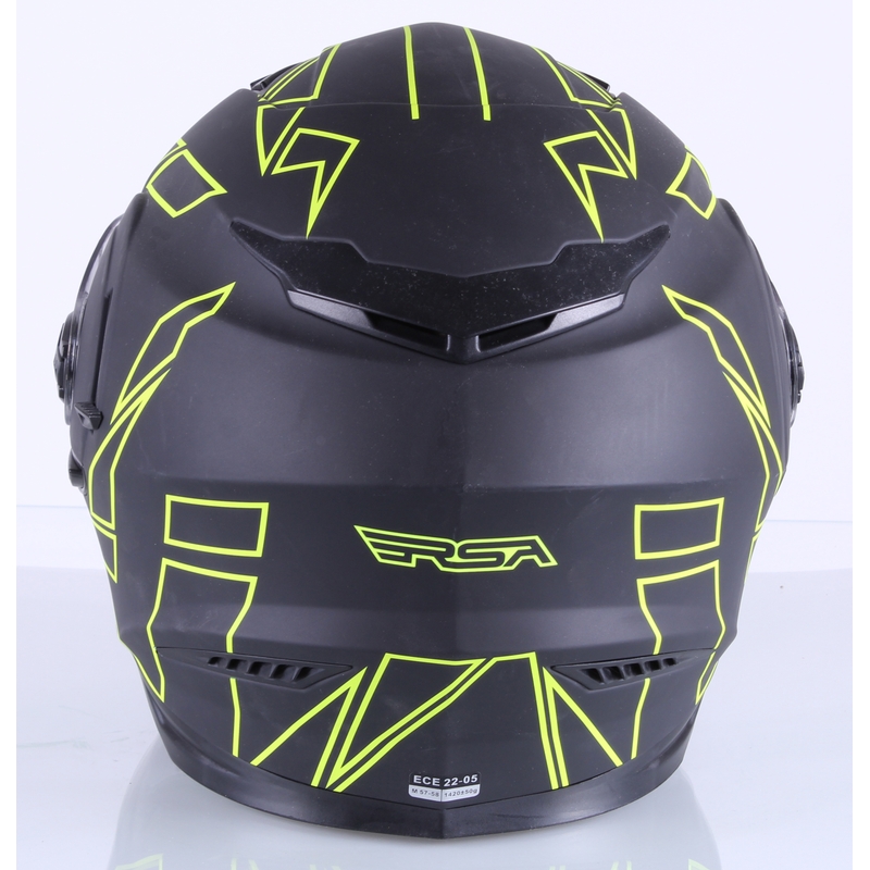 Integrált motoros sisak RSA Kerület fekete-fluo sárga akció kiárusítás