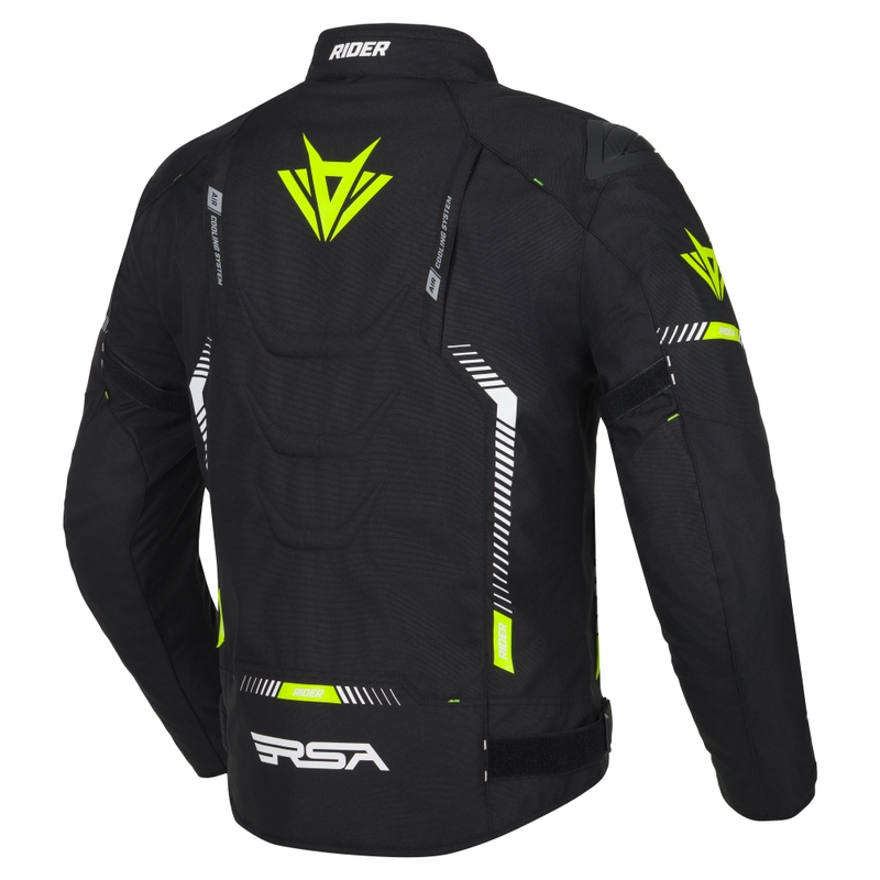 RSA Rider motoros kabát fekete-fehér-fluo sárga 2 - II. minőség