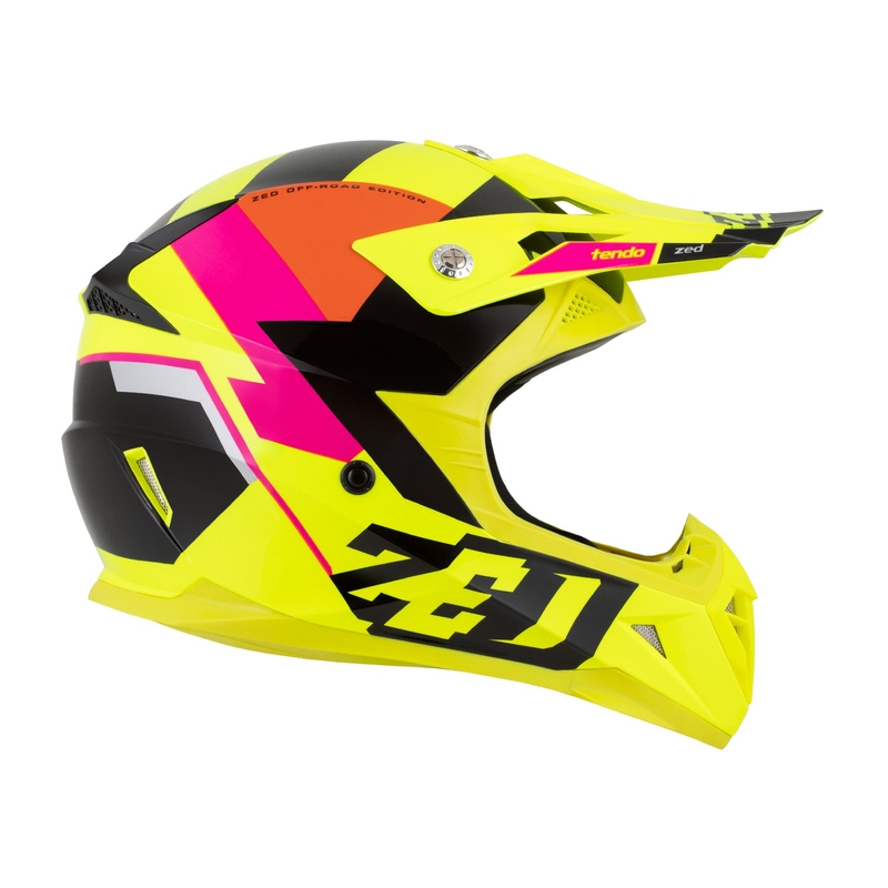 ZED X1.9 Tendo gyerek motokrossz bukósisak fluo sárga-rózsaszín-narancssárga-fekete - II. minőség