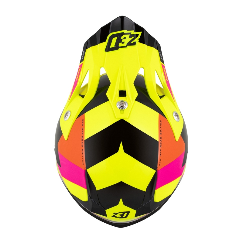 ZED X1.9 Tendo gyerek motokrossz bukósisak fluo sárga-rózsaszín-narancssárga-fekete - II. minőség