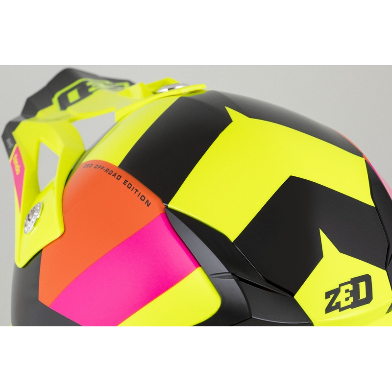 ZED X1.9 Tendo gyerek motokrossz bukósisak fluo sárga-rózsaszín-narancssárga-fekete - II. minőség