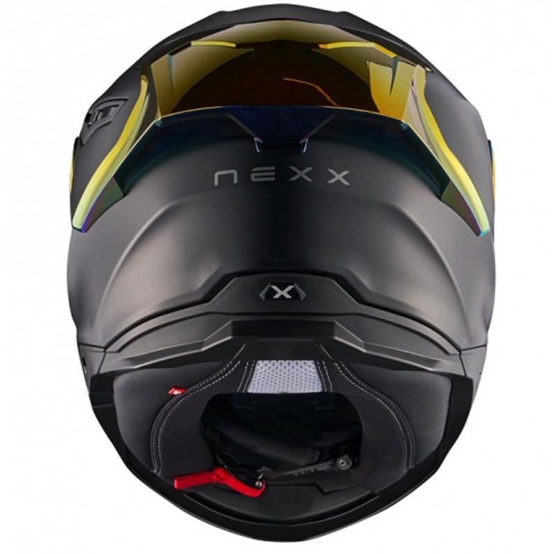 NEXX Y.100R Subsonic zárt motoros bukósisak matt fekete-piros - II. minőség kiárusítás