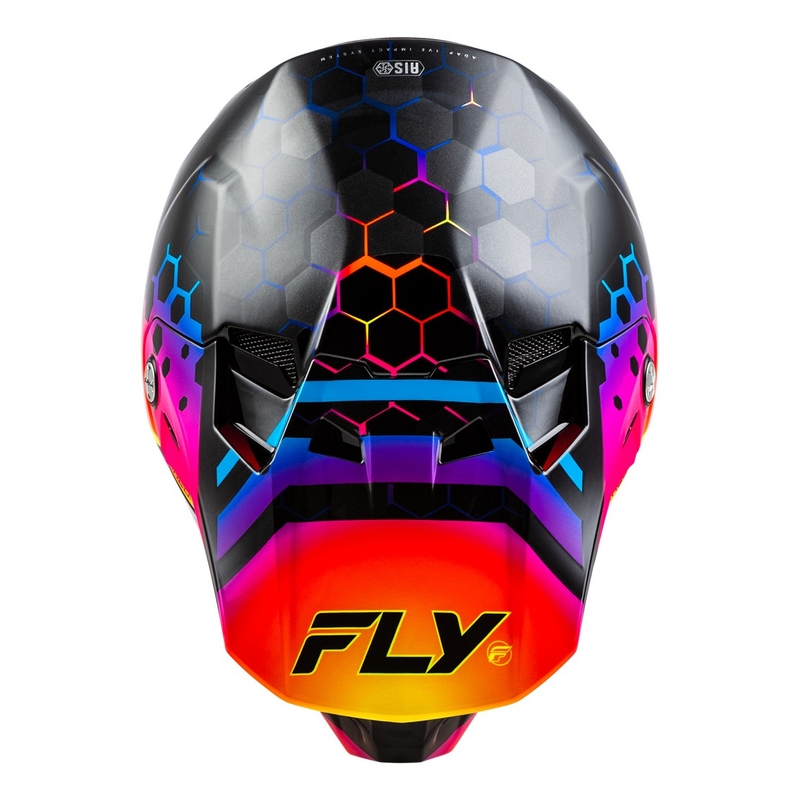FLY Racing Formula CC Tektonic motokrossz sisak fekete-sárga-rózsaszín - II. minőség
