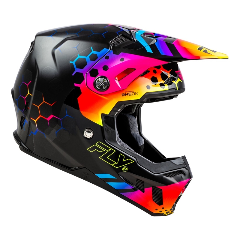 FLY Racing Formula CC Tektonic motokrossz sisak fekete-sárga-rózsaszín - II. minőség