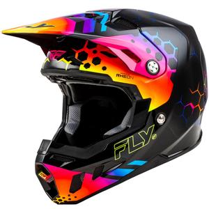 FLY Racing Formula CC Tektonic motokrossz sisak fekete-sárga-rózsaszín - II. minőség