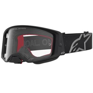 Alpinestars Supertech Vesta motokrossz szemüveg fekete-ezüst, átlátszó plexivel