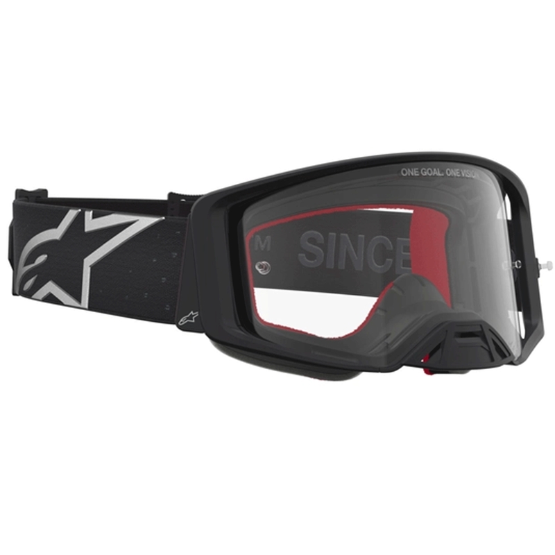 Motokrosové brýle Alpinestars Supertech Vesta černo-stříbrné s čirým plexi