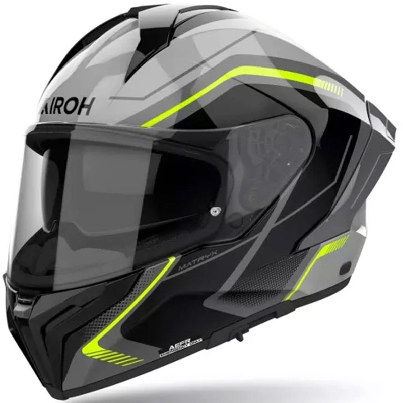 Airoh MATRYX Wide zárt motoros bukósisak fekete-szürke-sárga