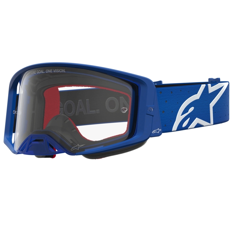 Motokrosové brýle Alpinestars Supertech Vesta modro-bílé s čirým plexi