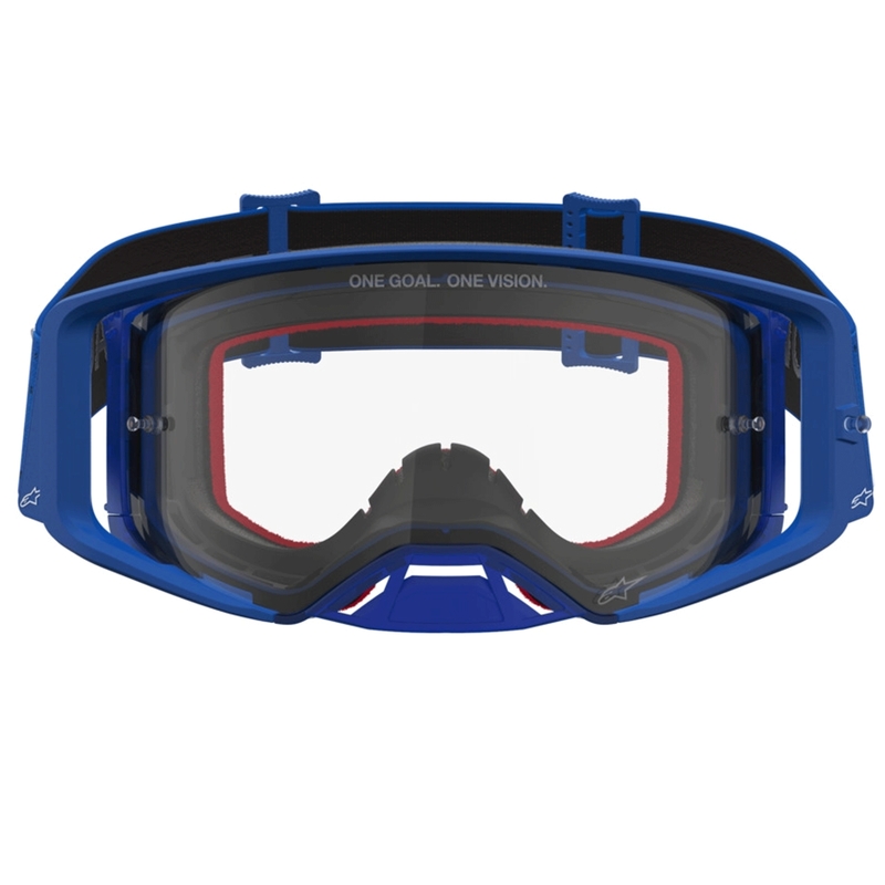 Motokrosové brýle Alpinestars Supertech Vesta modro-bílé s čirým plexi