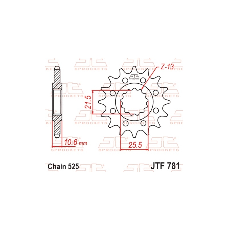 Első lánckerék JT 15 fogak,525