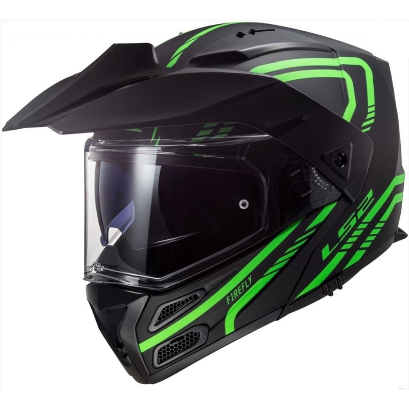 Billenő sisak LS2 FF324 Metro EVO Firefly fekete-fluo zöld