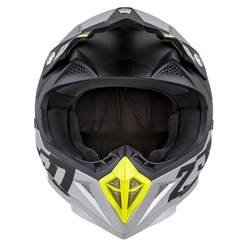 ZED X1.9D TENDO gyerek motokrossz bukósisak matt fekete-sötétszürke-világosszürke-fluo sárga - II. minőség