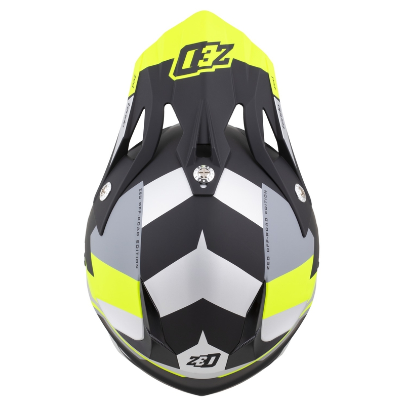 ZED X1.9D TENDO gyerek motokrossz bukósisak matt fekete-sötétszürke-világosszürke-fluo sárga - II. minőség