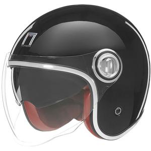 NOX PREMIUM Heritage nyitott motoros bukósisak fekete - II. minőség