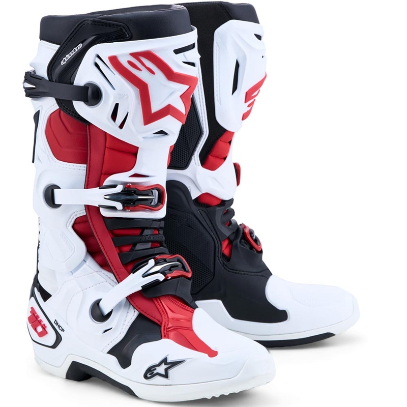 Motokrosové boty Alpinestars TECH 10 bílo-černo-červené