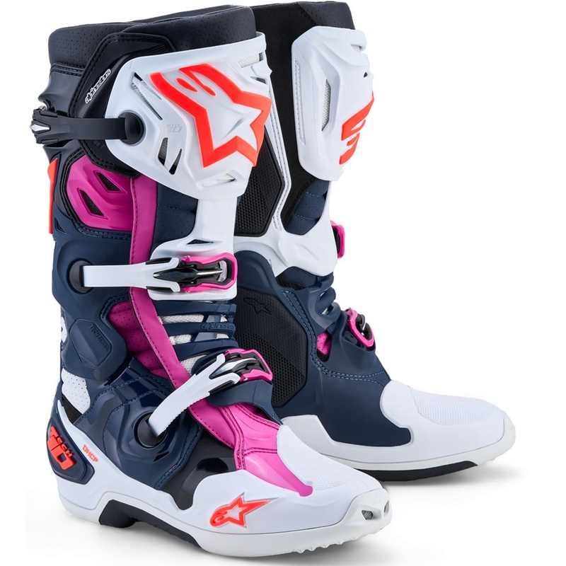 Motokrosové boty Alpinestars TECH 10 Supervented tmavě modro-bílo-černo-fialové