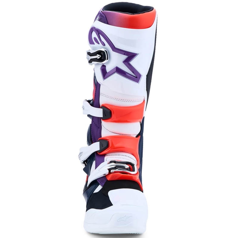 Motokrosové boty Alpinestars TECH 7 fialovo-bílo-tmavě modro-fluo červené