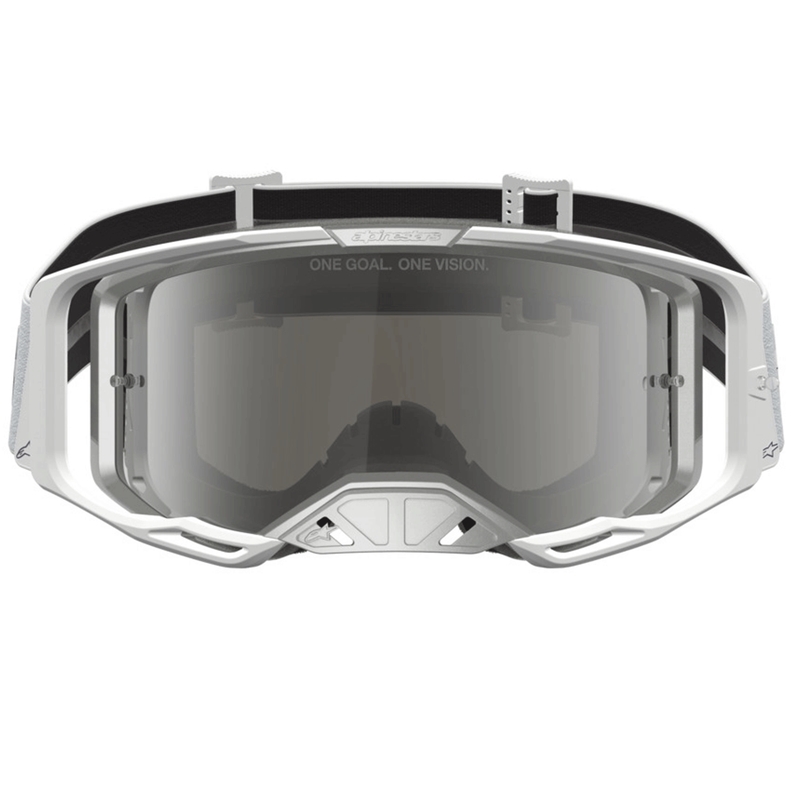 Motokrosové brýle Alpinestars Vision 8 Amber bílo-stříbrné
