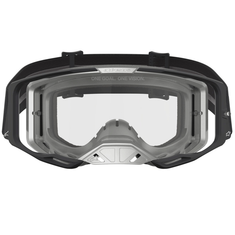 Motokrosové brýle Alpinestars Vision 8 Amber černo-stříbrné s čirým plexi