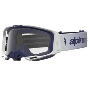 Motokrosové brýle Alpinestars Vision 8 Amber modro-bílé s čirým plexi