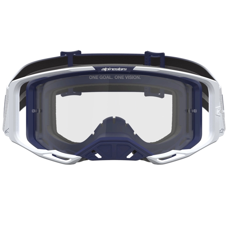 Motokrosové brýle Alpinestars Vision 8 Amber modro-bílé s čirým plexi