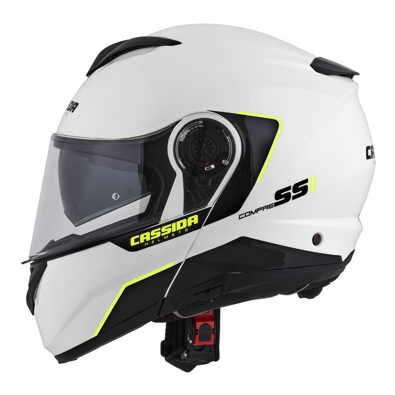Cassida Compress 2.0 Refraction felnyitható motoros bukósisak fehér-fekete-fluo sárga