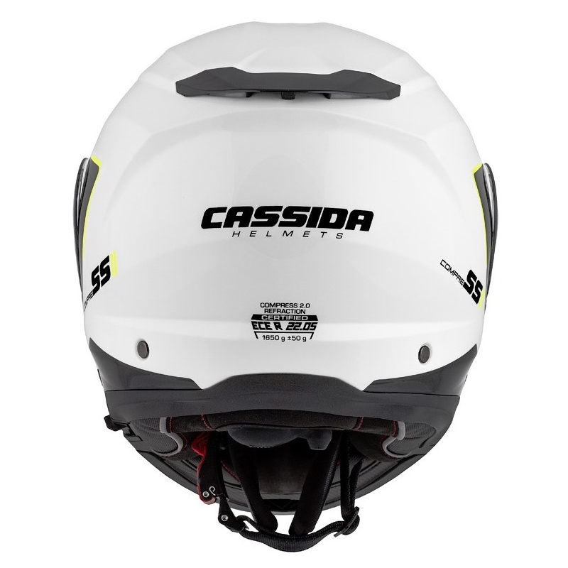 Cassida Compress 2.0 Refraction felnyitható motoros bukósisak fehér-fekete-fluo sárga