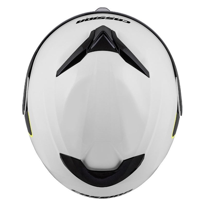 Cassida Compress 2.0 Refraction felnyitható motoros bukósisak fehér-fekete-fluo sárga