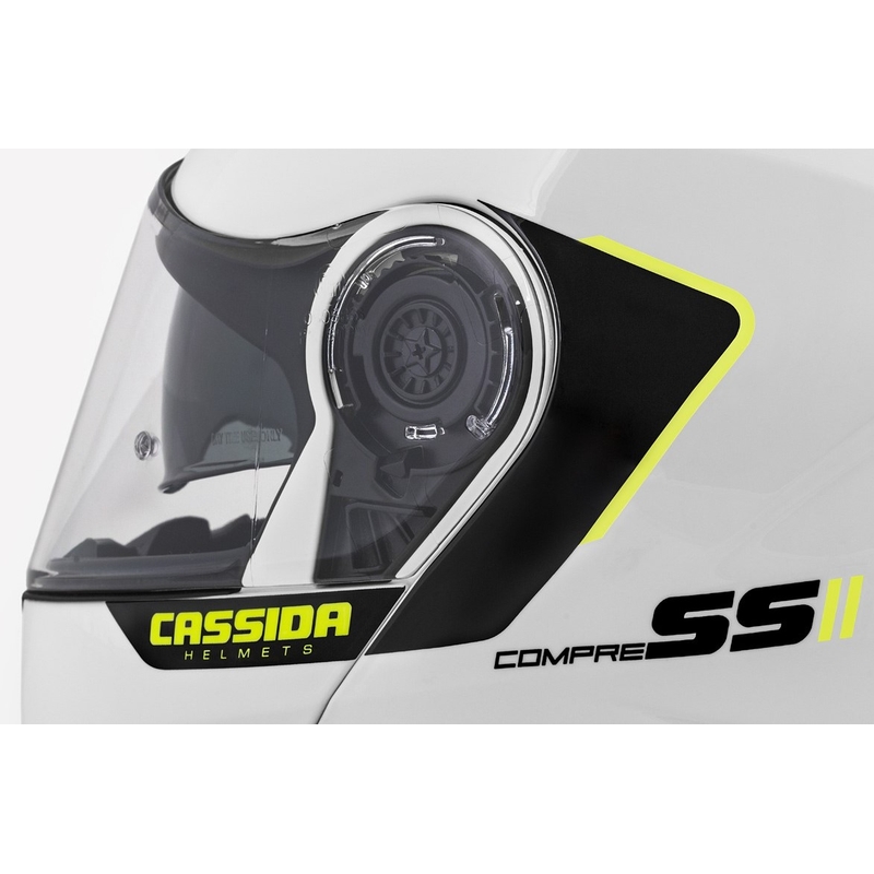 Cassida Compress 2.0 Refraction felnyitható motoros bukósisak fehér-fekete-fluo sárga