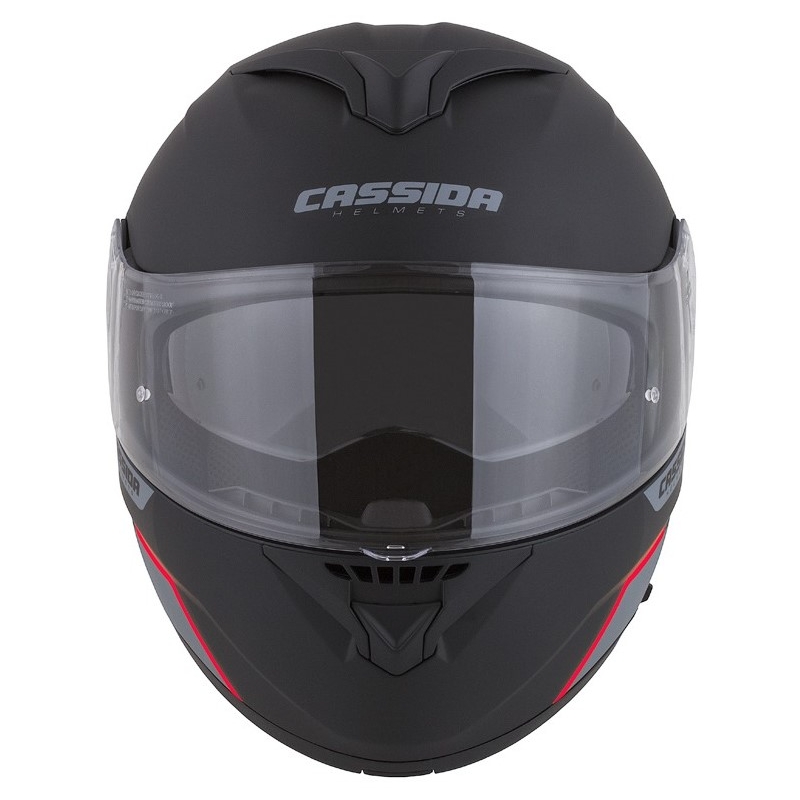 Cassida Compress 2.0 Refraction felnyitható motoros bukósisak fekete-szürke-piros