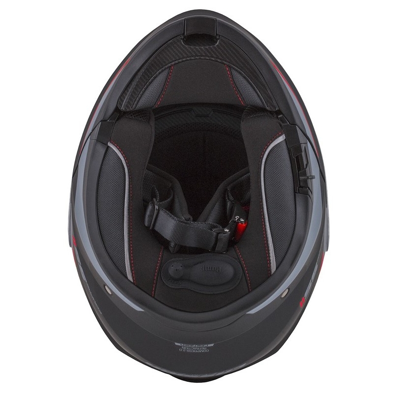 Cassida Compress 2.0 Refraction felnyitható motoros bukósisak fekete-szürke-piros