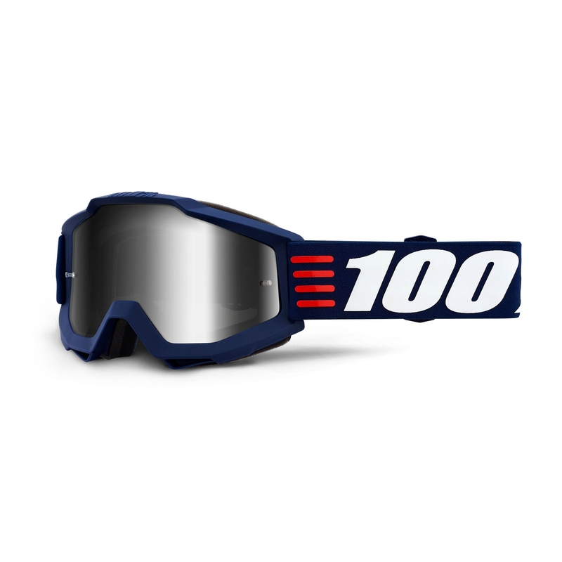 Motocross szemüveg 100% Accuri ART DECO (ezüst tükör plexiüveg)