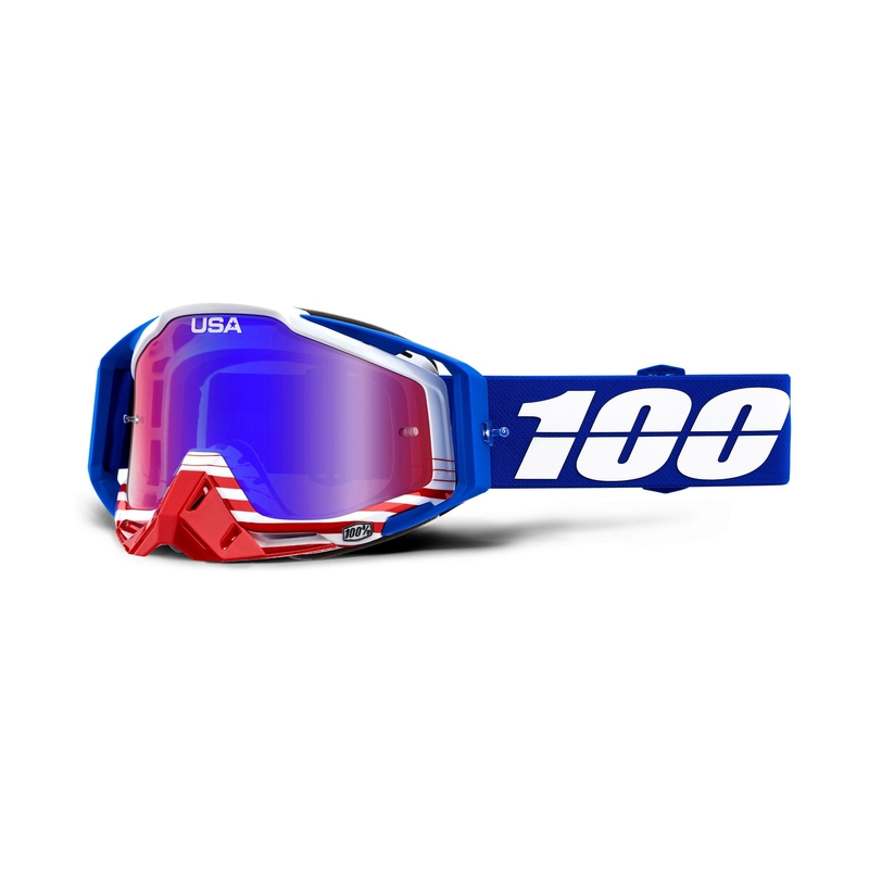 Motocross szemüveg 100% Racecraft ANTHEM (kék-piros tükör plexiüveg)