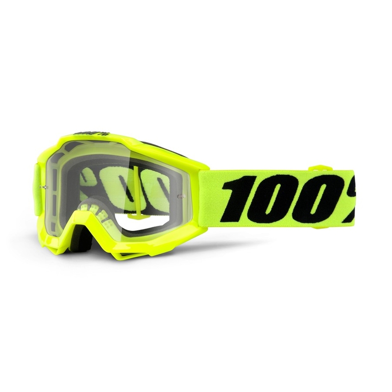 Gyermek motocross szemüveg 100% Accuri JR fluo sárga (tiszta plexi)