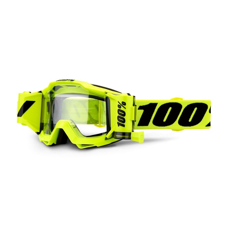 Motocross szemüveg 100% Accuri előrejelzés Törvényen kívüli fluo sárga (tiszta plexi)