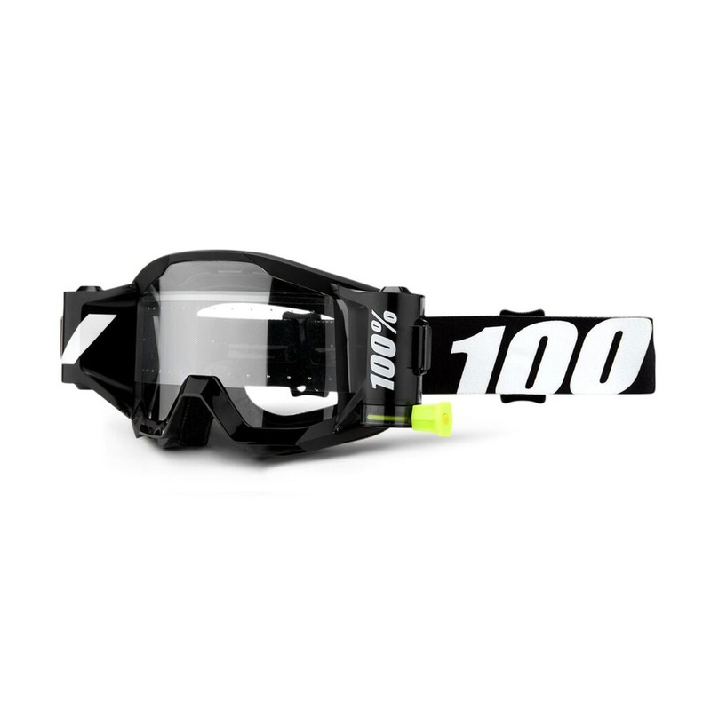 Motocross szemüveg 100% Strata előrejelzés Törvényen kívüli fekete (átlátszó szemellenző)